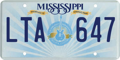 MS license plate LTA647