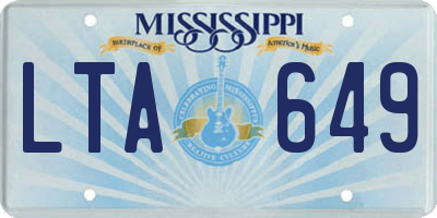 MS license plate LTA649