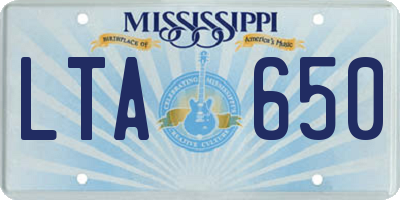 MS license plate LTA650