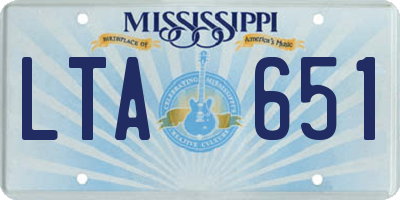 MS license plate LTA651