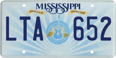 MS license plate LTA652