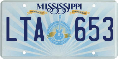 MS license plate LTA653