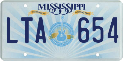 MS license plate LTA654