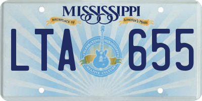 MS license plate LTA655