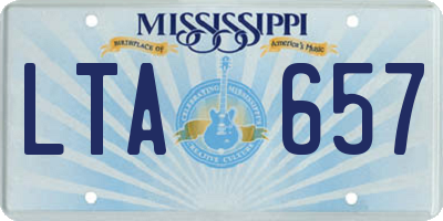 MS license plate LTA657
