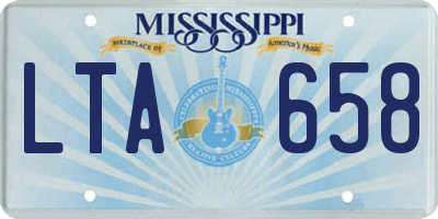 MS license plate LTA658