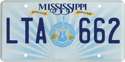 MS license plate LTA662
