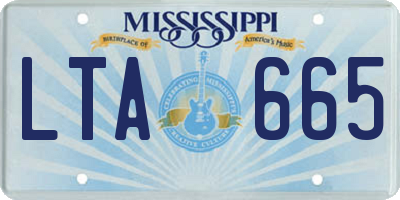 MS license plate LTA665
