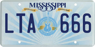 MS license plate LTA666