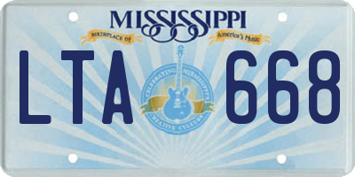 MS license plate LTA668