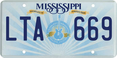 MS license plate LTA669