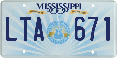MS license plate LTA671