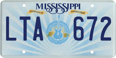 MS license plate LTA672