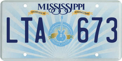 MS license plate LTA673