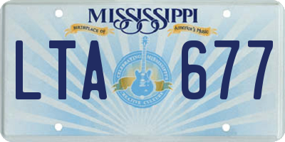 MS license plate LTA677