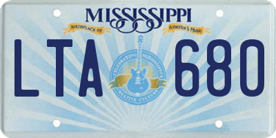 MS license plate LTA680