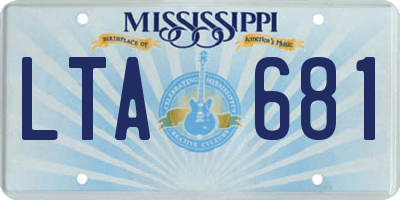 MS license plate LTA681