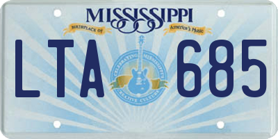 MS license plate LTA685