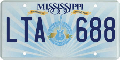 MS license plate LTA688