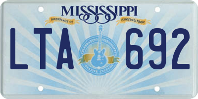 MS license plate LTA692