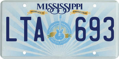 MS license plate LTA693
