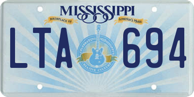 MS license plate LTA694