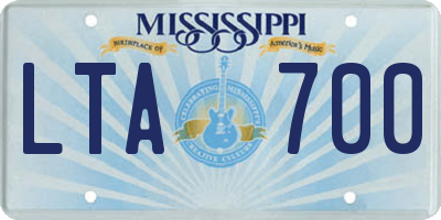 MS license plate LTA700