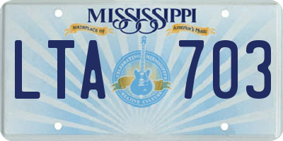 MS license plate LTA703