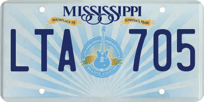 MS license plate LTA705