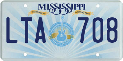 MS license plate LTA708