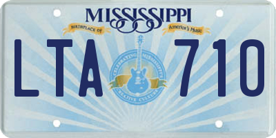 MS license plate LTA710