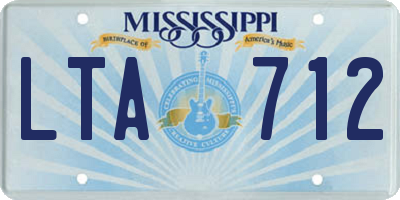 MS license plate LTA712