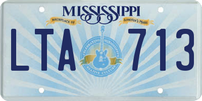 MS license plate LTA713