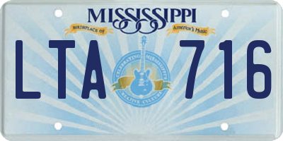 MS license plate LTA716