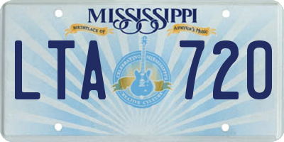 MS license plate LTA720