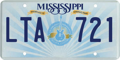 MS license plate LTA721