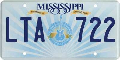 MS license plate LTA722