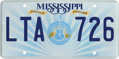 MS license plate LTA726