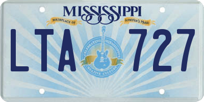 MS license plate LTA727