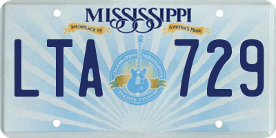 MS license plate LTA729