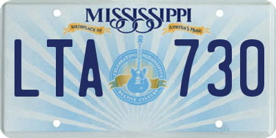 MS license plate LTA730
