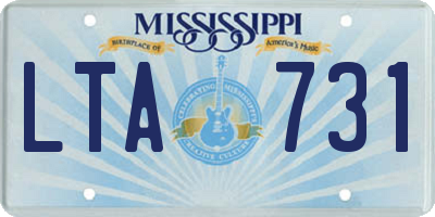 MS license plate LTA731