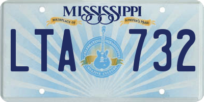 MS license plate LTA732