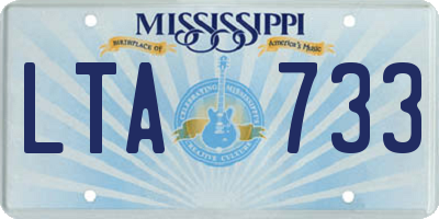 MS license plate LTA733