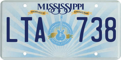 MS license plate LTA738