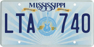 MS license plate LTA740
