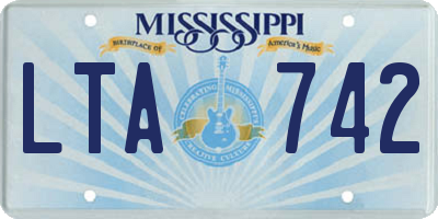 MS license plate LTA742