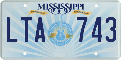MS license plate LTA743