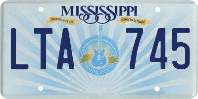 MS license plate LTA745