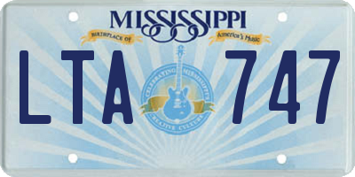 MS license plate LTA747